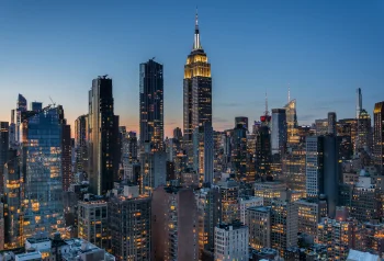the lights of new york at night, as seen from the empire state building, cities, city, cityscape, cityscapes, evening, evenings, twilight, dus, megacities, new york, night lights, lights, streetlights, street lamps, lighting, night, skyscrapers, usa, united states, architecture