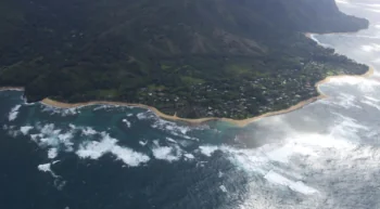 Aerial view of the coast of Kauai, Hawaii