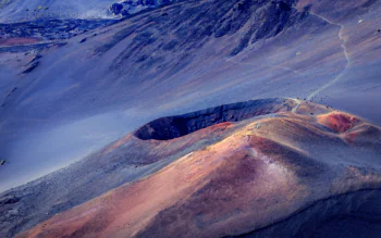Volcanic craters in Haleakala National Park on the island of Maui