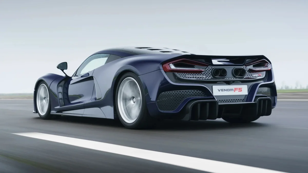 The Hennessey Venom F5 on the track