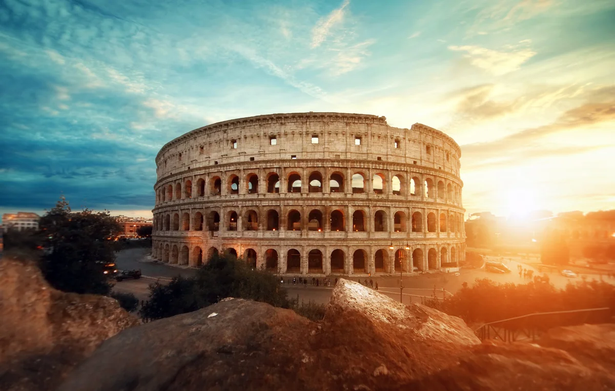 view of the flavian amphitheater, colosseum, italy, monuments, rome, ruins, architecture, world