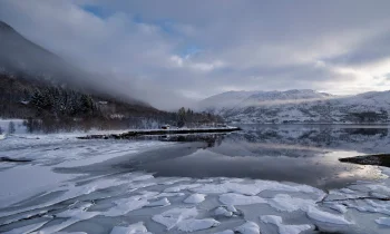 The Frozen Shore of the Fjord