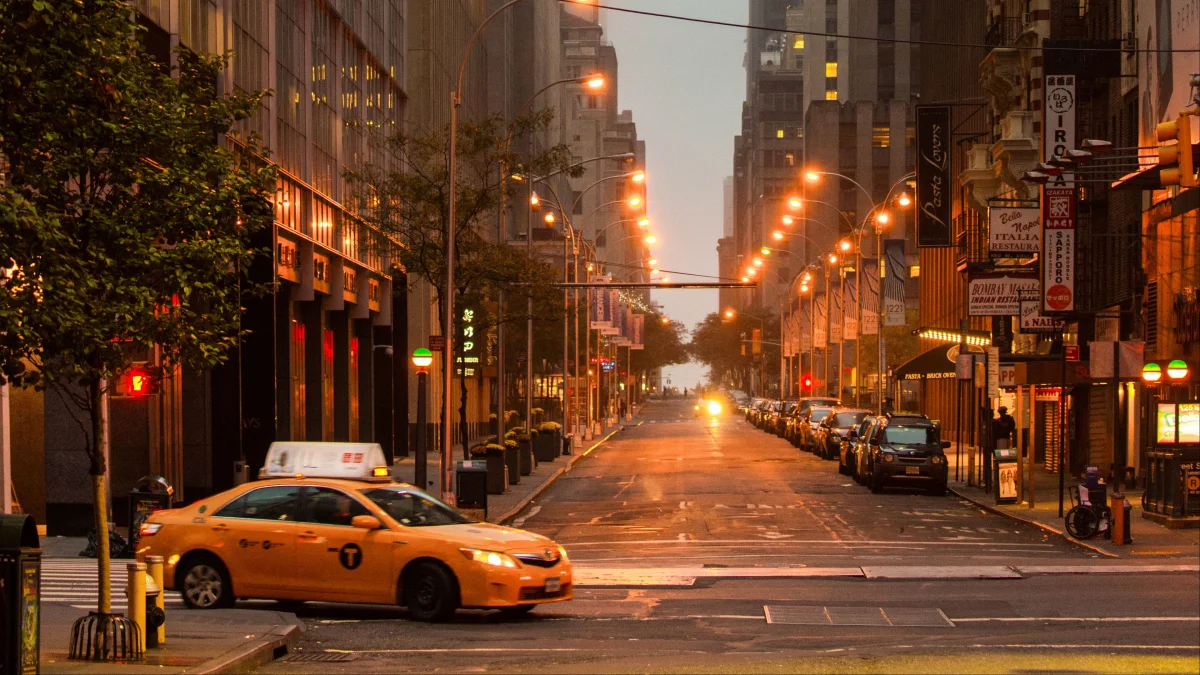 Yellow taxis on the streets of New York
