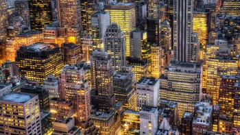 The Lights of New York's Skyscrapers at Night