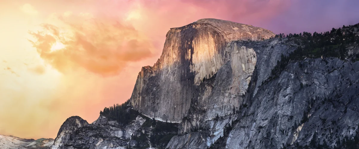 the rocky half dome peak bathed in the glow of the sunset, california, cliffs, clouds, evening, evenings, twilight, dus, landscapes, mountains, peaks, hills, nature reserves, wildlife reserves, parks, national parks, sunsets, sunset, usa, united states, yosemite, nature, world