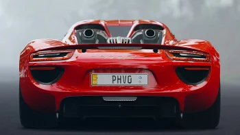 Rear view of the Porsche 918 Spyder