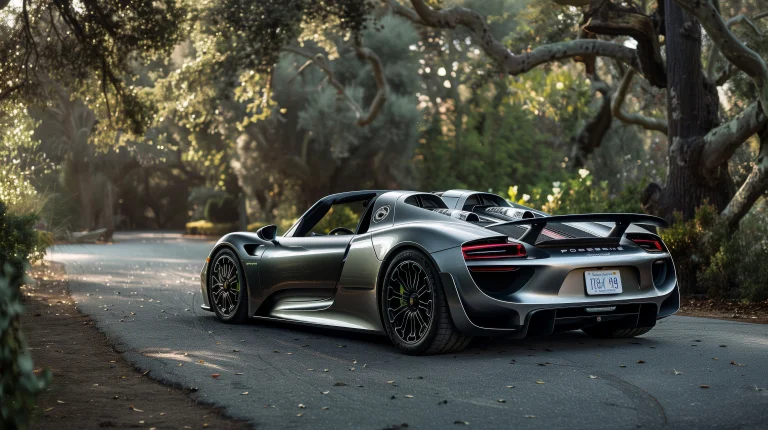 Porsche 918 Spyder на лісовій дорозі