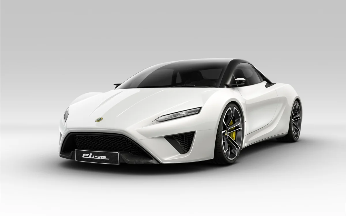 Белоснежный Lotus Elise в студийном свете