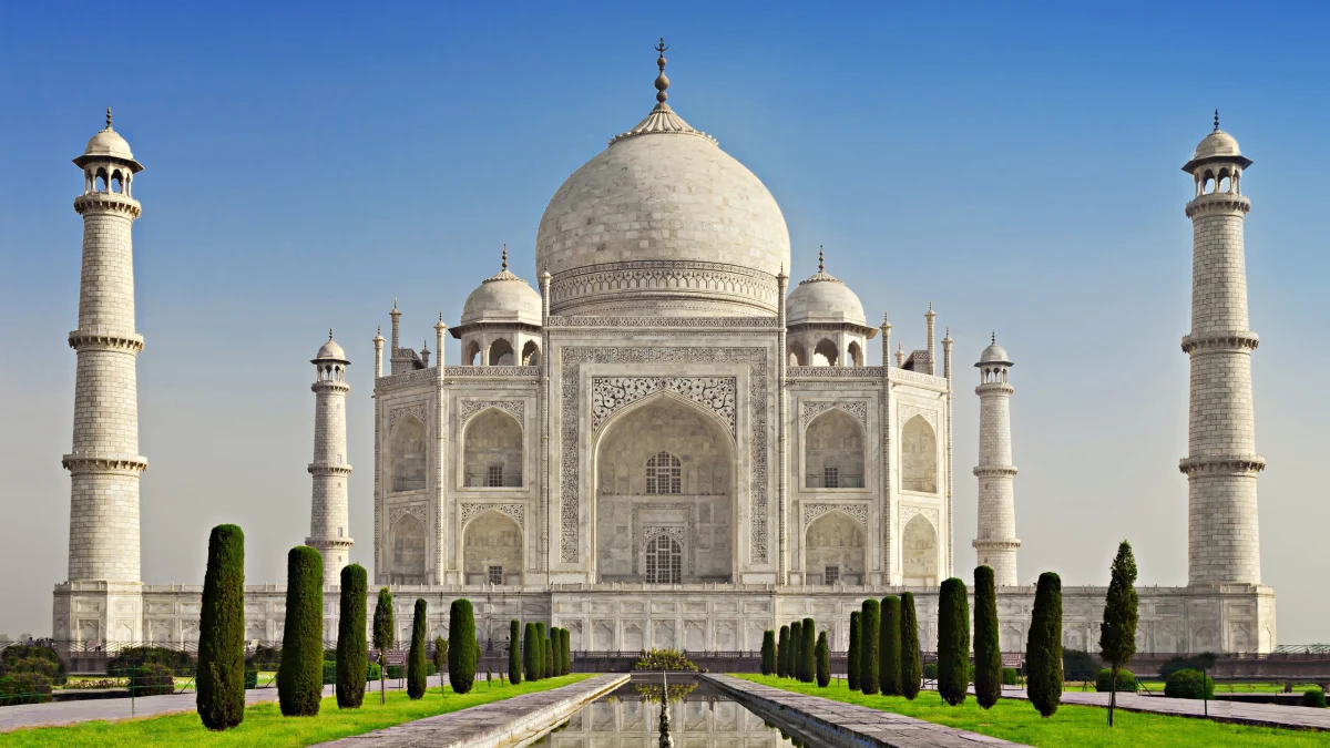 the symmetry of the taj mahal, india, taj mahal, architecture, world