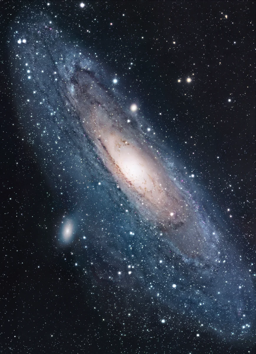 The spiral structure of M31 in the constellation Andromeda