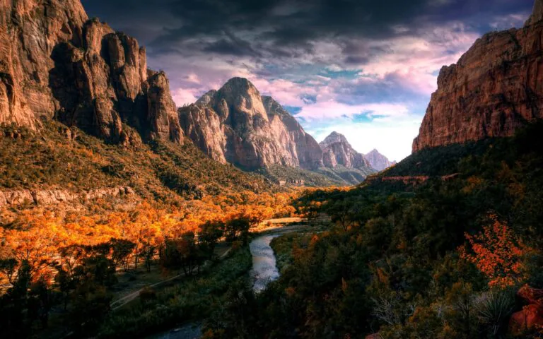 The Virgin River in Zion Canyon