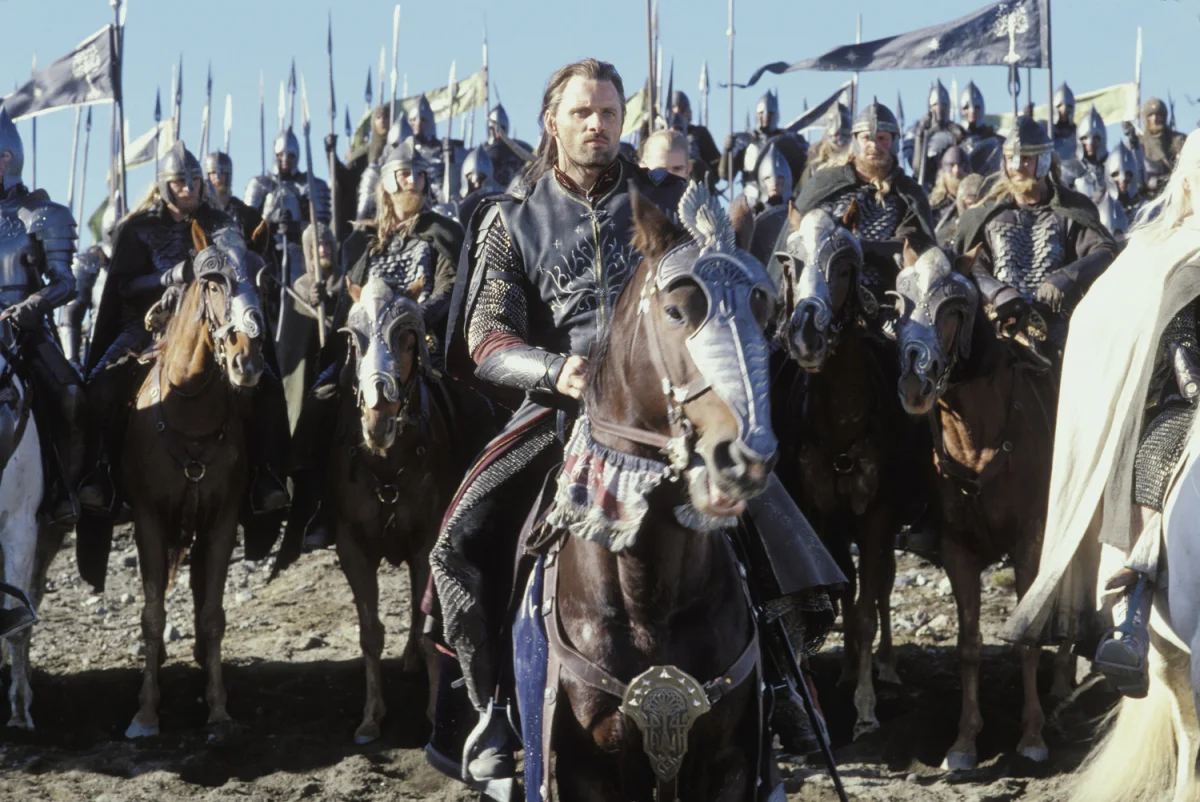 Aragorn leading the cavalry before the decisive battle