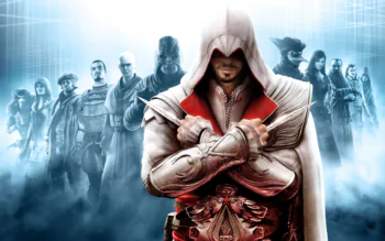 Ezio Auditore da Firenze, surrounded by his allies