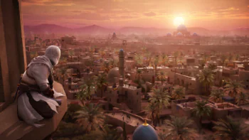An assassin watches the sunset over Baghdad