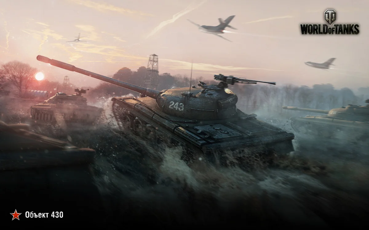 Soviet medium tank Object 430 in a ford