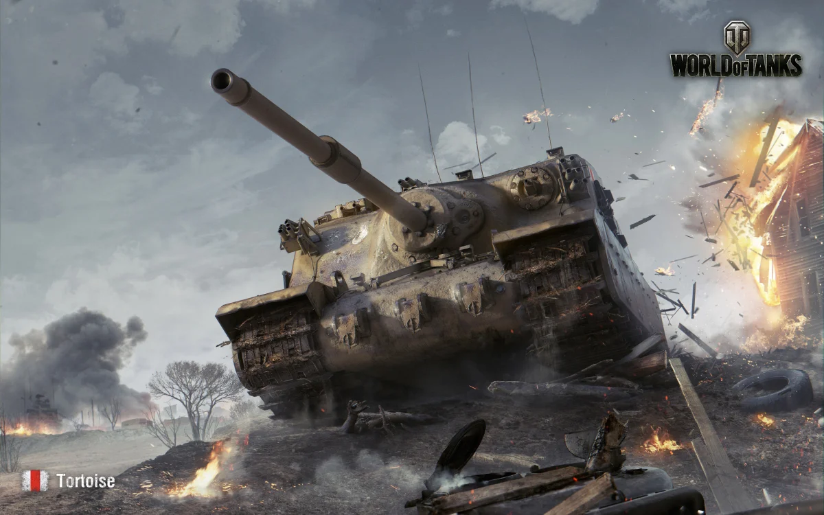 The British Tortoise anti-tank self-propelled gun at the heart of the battle